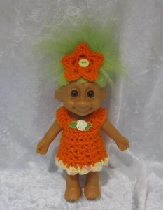 Made to fit your 7" TRACEY TROLL, Clothes #10 Crochet Dress & Flower Headband - Picture 1 of 3