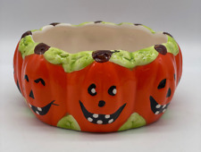 Royal Norfolk Ceramic Pumpkin Jack-O-Lantern Halloween Candy Dish Bowl