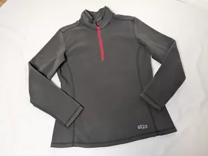 Excellent Stio Womens Jacket L Gray Fleece Quarter Zip Pullover Outdoor Sweater - Picture 1 of 4