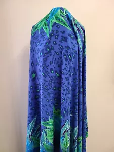 2,6 Yds, Wolle Pfirsichdruck Stoff, blau grün Combo für Damenbekleidung!_A4-7 - Bild 1 von 4