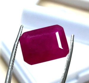10.30 Ct Natural Red Beryl Emerald Cut Certified Loose Gemstone - Picture 1 of 4