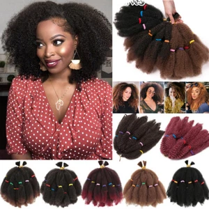 Natural Afro Kinky Bulk Afro Twist Crochet Braid Hair Extensions 11" Black Women - Picture 1 of 20