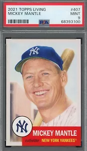 Mickey Mantle 2021 Topps Living Baseball Card #407 Graded PSA 9 - Picture 1 of 2