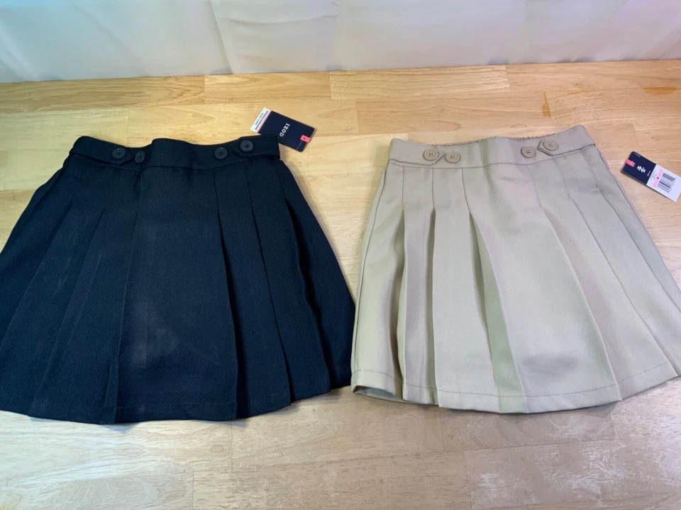 Izod School Uniform Navy Pleated Skirt With Shorts Attached Size 16 WITH...