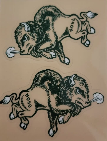 NDSU BISON 1978-1998 Football Helmet Decals MINI Size (1) Pair Cover