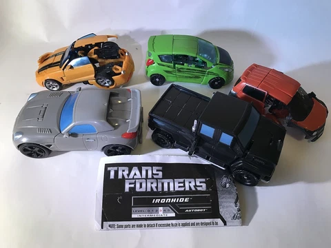 vtg Transformers car LOT Skids Mudflap Bumblebee Jazz Ironhide retro 2006 Hasbro Cover