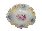 Antique RS Prussia Hand painted Carnation Mold Porcelain Bowl 9 1/4"