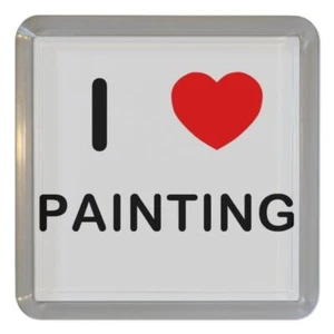 I love Painting - Posavasos de té de plástico transparente/estera de cerveza BadgeBeast - Imagen 1 de 2