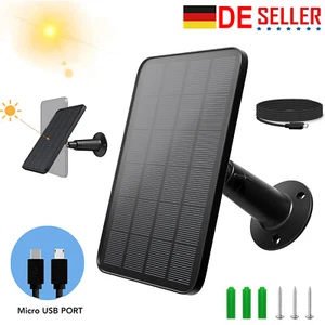 Solarpanel für Überwachungskamera Solar Kamera Akkuladegerät wetterfest Außen DE - Bild 1 von 12