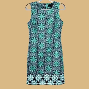 Banana Republic Womens Sleeveless Sheath Dress Size 0 Colorful Stretchy Fitted - Picture 1 of 13