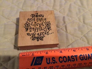 WORDS SAYINGS Rubber Stamp by A Stamp in the Hand They Lived Happily Ever After - Picture 1 of 5