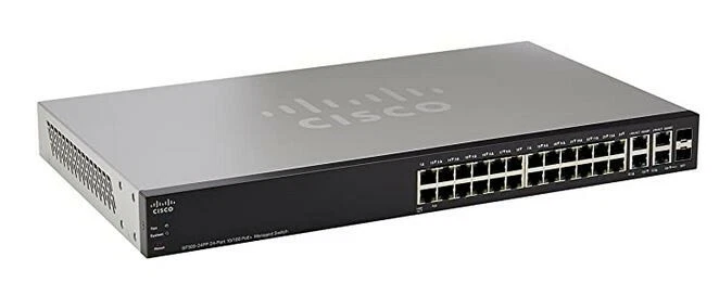 Cisco SF300-24 Ethernet Switch 24 port with mounting ears - Image 1 of 1