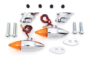 Juego de lámparas marcadoras estilo bala torpedo cromado para Harley Harley Chopper Bobber  - Imagen 1 de 3