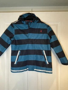 Joules 6 Years Blue Striped Waterproof Jacket With Hood Autumn Winter Boys - Picture 1 of 8