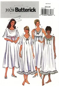 BUTTERICK SEWING PATTERN 3928 MISSES 4-14 EASY LOOSE-FITTING NIGHTGOWNS 4 STYLES - Picture 1 of 5