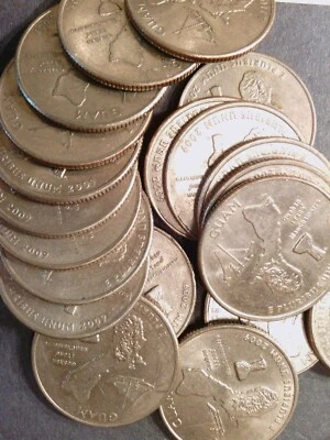 $10 (40) 2009-D & P GUAM (TERRITORIES) CIRCULATED ATB QUARTERS Clean/Some AU - Image 1 of 4