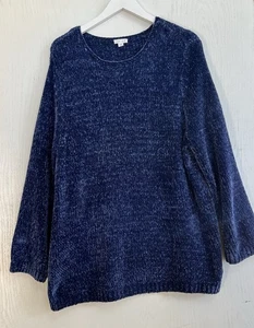 J JILL Chenille Damen Pullover Pulli Gr. XL blau - Bild 1 von 6