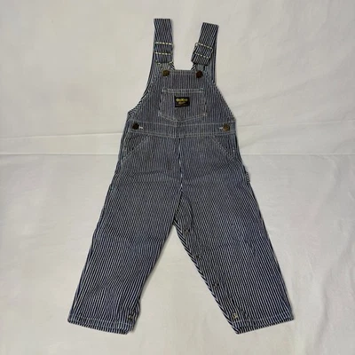 De Colección OshKosh B’Gosh Mono Niños 5T Rayas Denim Chaleco Espalda Años 80 90 Clásico Retro Foto 1 de 4