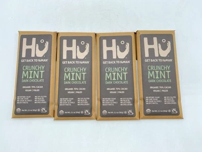 Barra de menta crujiente de chocolate negro orgánica Hu Kitchen 2,1 OZ (paquete de 4) Foto 1 de 4