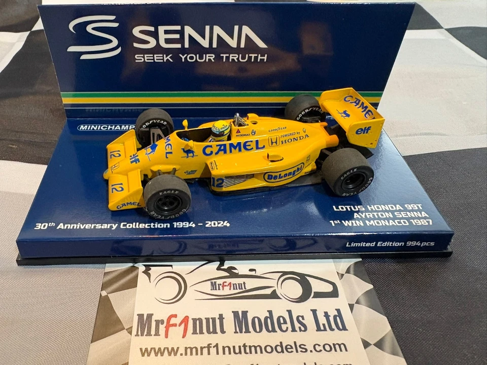 1:43 Minichamps 540873392 Ayrton Senna Lotus 99T #12 1st Monaco Win 1987 - Image 1 of 4