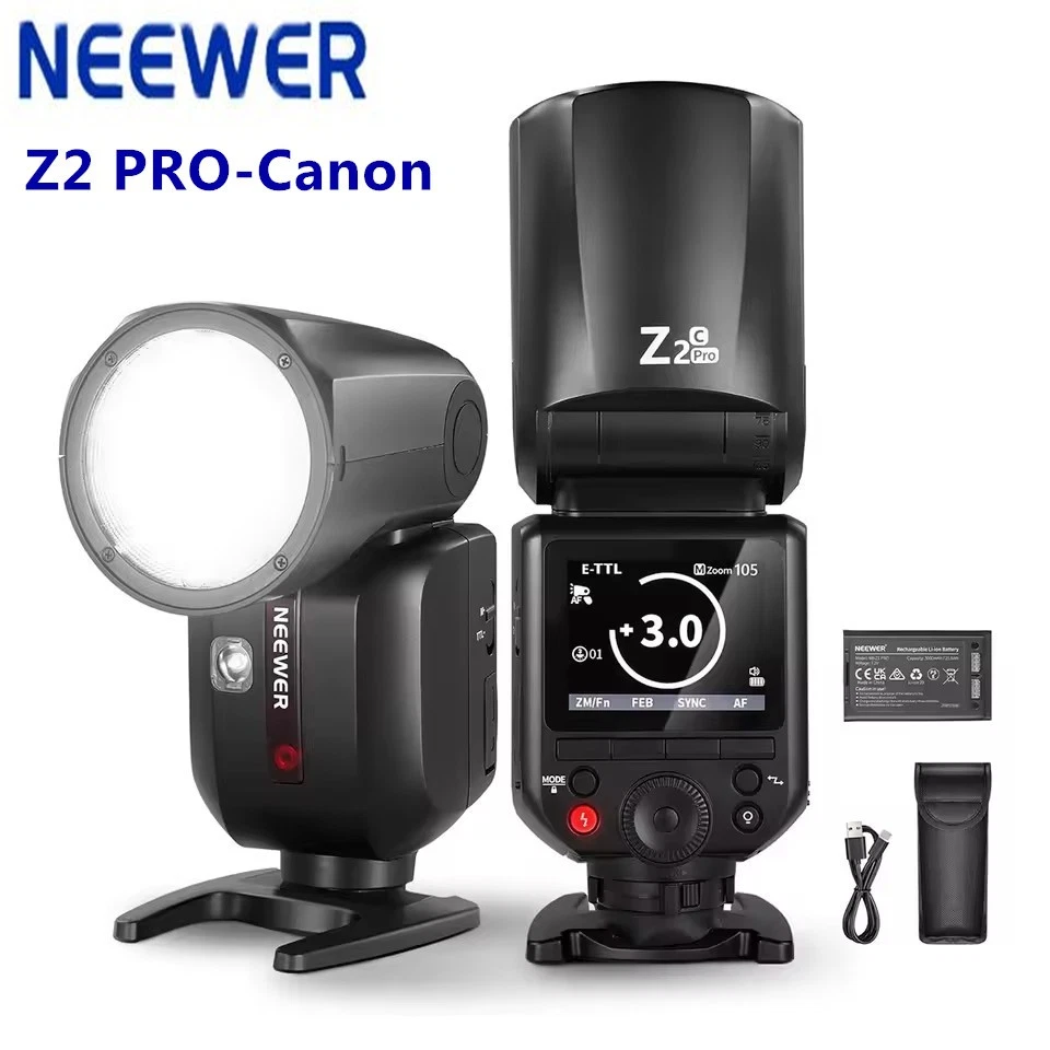 NEEWER Z2PRO-C Z2 Pro 2.4G TTL HSS Round Flash Light Speedlite for Canon Cameras - Image 1 of 4