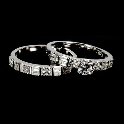 925 Sterling Silver Ring Round Simulated Cz 5mm Gemstone Jewelry Matching Size 8 - Image 1 of 4
