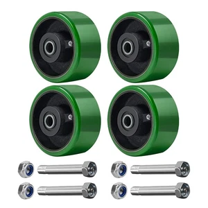 4" x 2" Polyurethan auf Gusseisenrad, Rollenlager - 1/2" Bohrung, 4er Set H... - Bild 1 von 7
