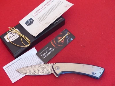 Cuchillo de titanio Buck 040 Legacy Collection Onset Flipper Damasteel BU4OLE-TDS Foto 1 de 4