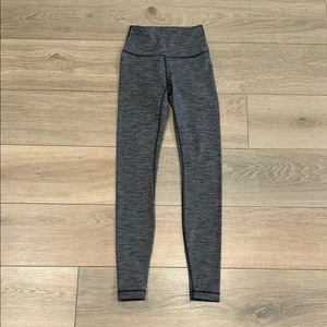 LULULEMON Variegated Knit Heathered Black Wunder Under High-Rise Tight 28" Sz 2 - Picture 1 of 13