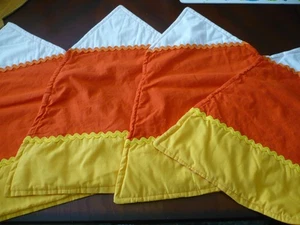 4 Vintage Tischsets, Halloween, Herbst, Zuckermais, plus Topflappen, Handarbeit - Bild 1 von 5
