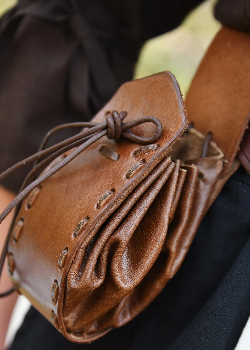 Mittelalter-Gürteltasche Set - Ledertasche Mit Flaschen & Armschonern Für Cosplay & Renaissance