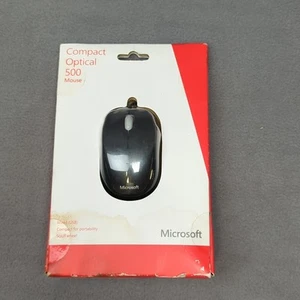 Microsoft Compact Optical 500 Souris à molette filaire USB modèle 1344 neuve scellée - Photo 1/7