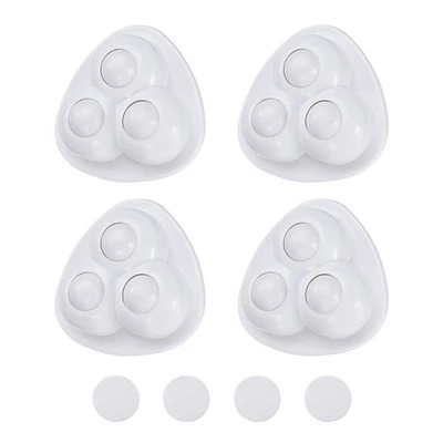 4 Stück selbstklebende Lenkrollen,360° drehbar (weiß,3 Nylon-Rollkugeln) - Bild 1 von 4