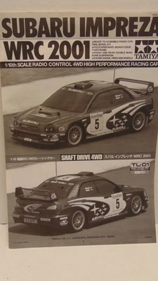 Tamiya Subaru Impreza WRC 2001  TL-01 Assembly Manual Printed in Japan - Image 1 of 2