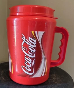 Vtg 1990s Coca-Cola Coke Insulated Travel Mug 64oz Betras USA Thermos - Picture 1 of 8