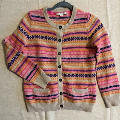 Cardigã feminino Boden mistura de lã Fair Isle 10 Cottagecore Ski Lodge malha de cabine - Imagem 1 de 4