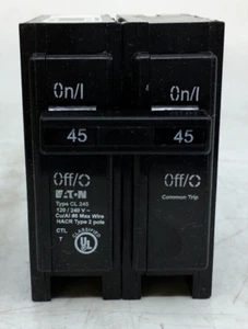12 x NEW Eaton BR245 45amp 2 Pole Standard Trip Circuit Breaker - Picture 1 of 1