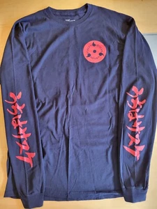 2000s Naruto Shippuden Y2K Sasuke Long Sleeve Anime T-Shirt Medium rare dark blu - Picture 1 of 6