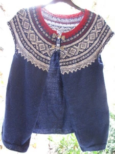 Weste Strick Handarbeit Gr. 36 blau - Bild 1 von 5