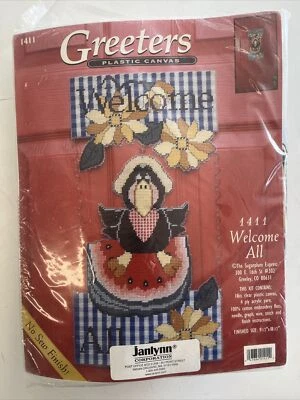Plastic Canvas Kit Greeters Welcome All 1411 Watermelon Blackbird Summer Fall - Image 1 of 4