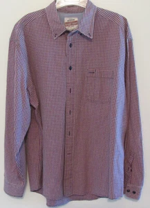 Eddie Bauer Button Down Mens Shirt XL Long Sleeve Red Plaid Vintage Sport Shop - Picture 1 of 6