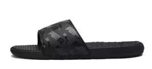 Neu PUMA Cool Cat Bold Repeat Size schwarz/schwarz Logo Herren Slidesandalen - Bild 1 von 4