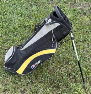 USKG USKids Golf Bag Ultralight UL-63 Stand Bag Yellow Grey Black 34" Tall - Picture 1 of 5