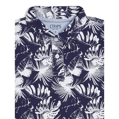 Chaps Boys Allover Print Short Sleeve Cotton Polo Shirt, Size 18 - Image 1 of 2