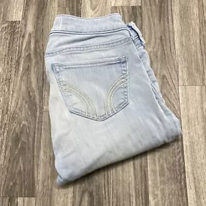 HOLLISTER Stretch Skinny Leg Light Wash Blue Denim Jeans Women's Size 3 Long - Picture 1 of 11
