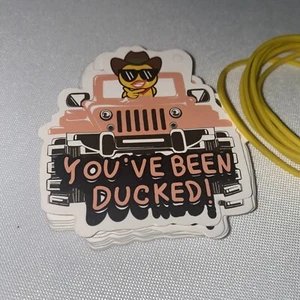Peach Pink JEEP  Lot of 9 You’ve Been Ducked Tags With Rubber Bands Duck Ducky - Picture 1 of 4