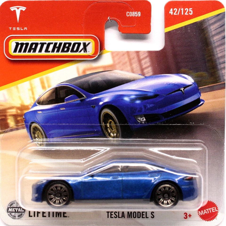 MATCHBOX Short Card MBX 2024 TESLA MODEL S BLUE 42/125 NEW BR1 88403 - Immagine 1 di 3