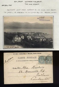 1905 ROYAL YACHT "H.M. YACHT VICTORIA & ALBERT" Cachet at Sea, CORSICA to LONDON - Picture 1 of 1