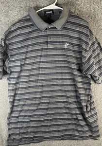 Ashworth Polo Men's Polo Extra Large Made in USA Grey Striped Short Sleeve Hole - Picture 1 of 11