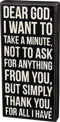 Primitives by Kathy 19437 Classic Black and White Box Sign, 6 x 12.5-Inches, - Image 1 of 3